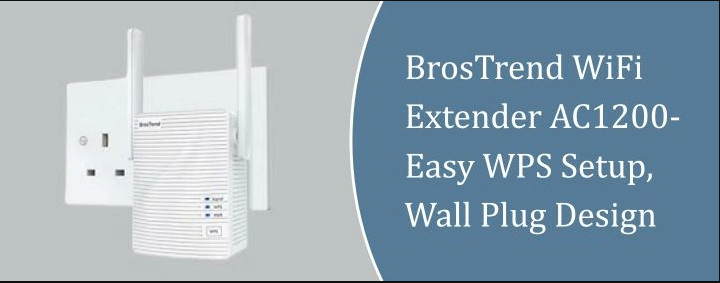 BrosTrend WiFi Extender AC1200-Easy WPS Setup, Wall Plug Design
